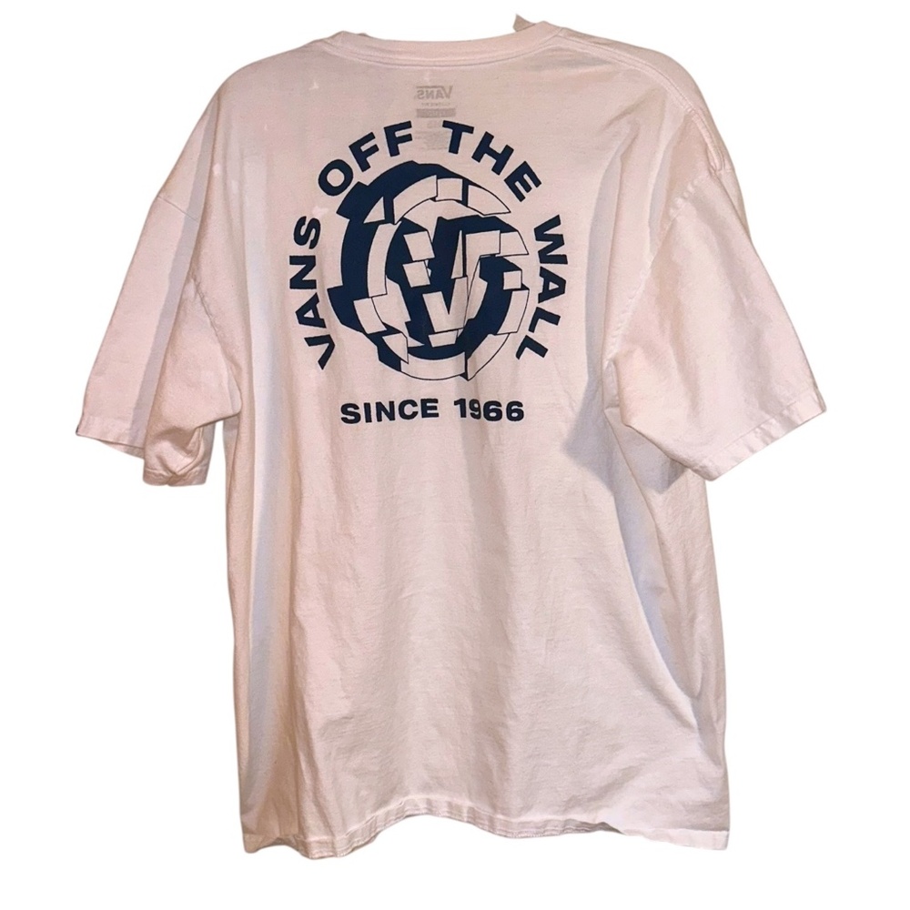 White and Blue Vans Off the Wall Tee XL